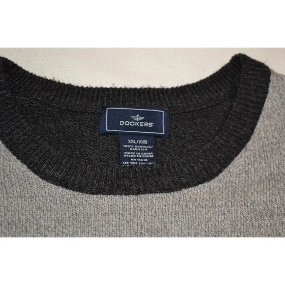Vintage 90s Dockers Sweater Mens XXL Brown Cream Y2k Skater‎ Grunge Acrylic - Picture 3 of 7